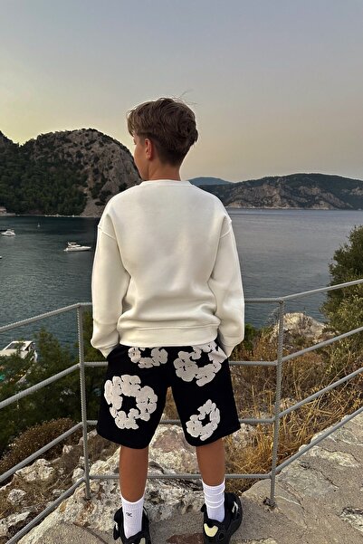 The Champ Clothing Παιδικό φούτερ Oversize Match Point με στάμπα Λευκό – Λαιμόκοψη, φλις με 3 κλωστές