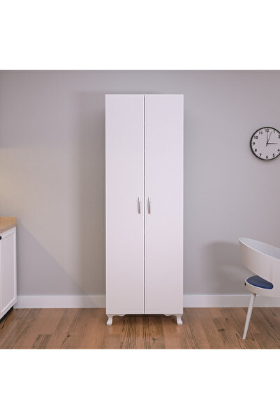 Genel Markalar Arina 2 Kapaklı 8 Raflı Çok Amaçlı Dolap - Beyaz