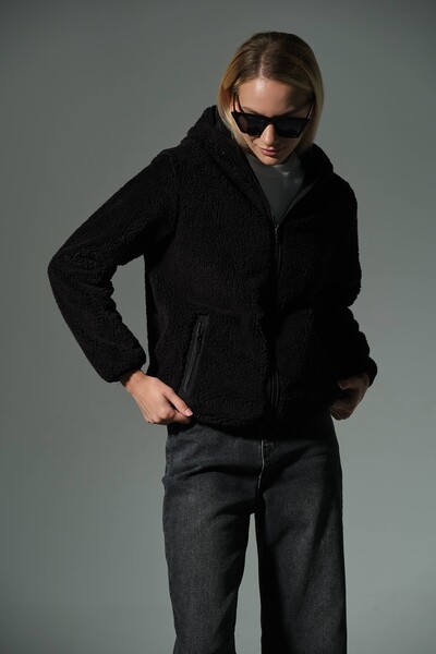 Maule Αθλητικό γυναικείο παλτό με φερμουάρ, εξωτερικό από ψεύτικη γούνα, εσωτερικό από φλις, με τσέπες με φερμουάρ @Zaragoza