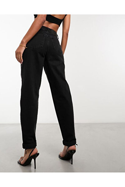 VEGA Kadın Siyah Mom Fit Jeans Kot Pantolon