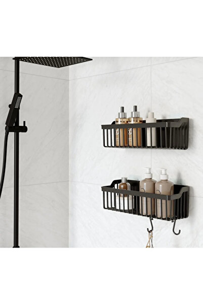 MİMOZA PARK 2 ΤΕΜ. Αυτοκόλλητο ράφι μπάνιου, οργανωτής μπάνιου, οργανωτής ράφι ντους, θήκη σαμπουάν, πλαστικό