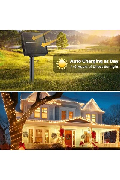 BellFyd LED Installation with Solar Panel, 100 Meters - For Outdoor, Solar Lights with 8 Working Modes