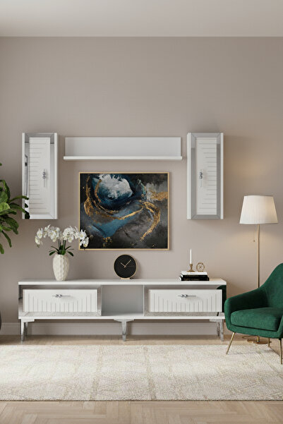 CENEYRA TVR1501BS - TUNA150 TV ÜNİTESİ BEYAZ SILVER 150CM