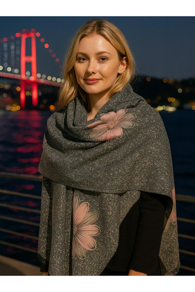 fiore fashion Sky Double Side - Πολύχρωμο σάλι με λουλούδια