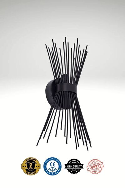 HM AYDINLATMA Kirpi Siyah Aplik, şık modern, yatak odası,hol,salon