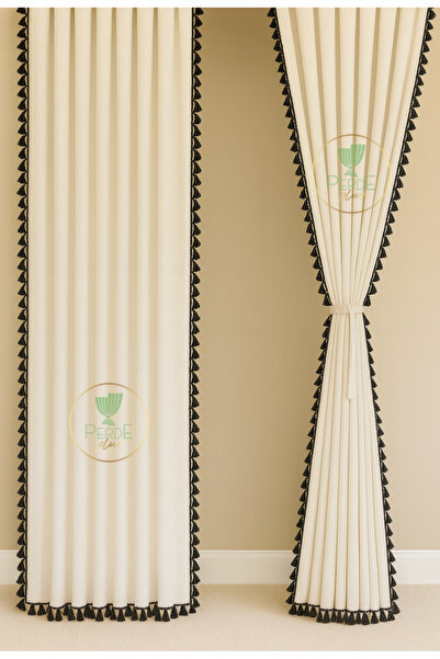 Perdeplus Κουρτίνα φόντου από λινό μποέμικο στυλ