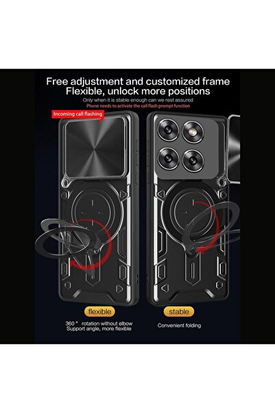 SKYDDAR INNOVATION Case for Motorola Edge 60 Pro, CamGuard Pro, Magnetic Ring, Camera Protection, Red, sticker set