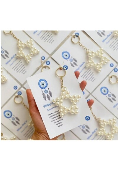 MutlulukDünyamız 10 قطع من سلسلة المفاتيح اللؤلؤية