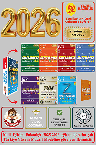 Tonguç Yayınları 6. Sınıf Şampiyon Paketi Zoru Bankası Dinamo Tüm Dersler Yen...