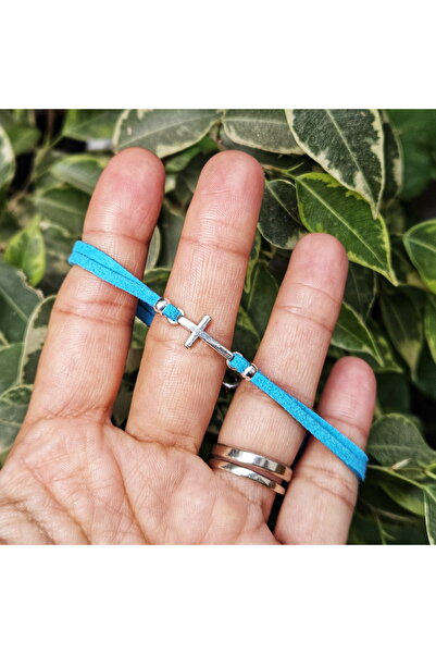 Wild Bracelets Bracelet with Cruciulita, made of suede, turquoise, handmade by