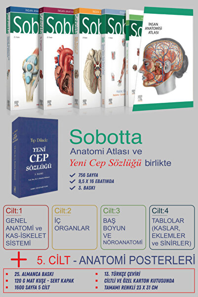 Nobel Tıp Kitabevleri Sobotta İnsan Anatomisi Atlası Seti 5 Kitap 25. Son Baskı - Türkçe 13. Son Baskı Of Human Anatomy