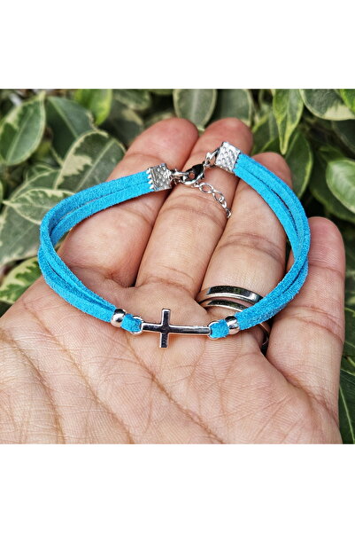 Wild Bracelets Bracelet with Cruciulita, made of suede, turquoise, handmade by