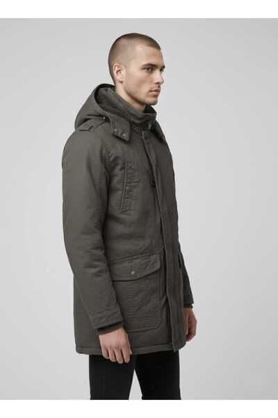 DYNAMO Erkek Kapüşonlu Kürk Astarlı Su Geçirmez Kaplamalı Kalın Kaban