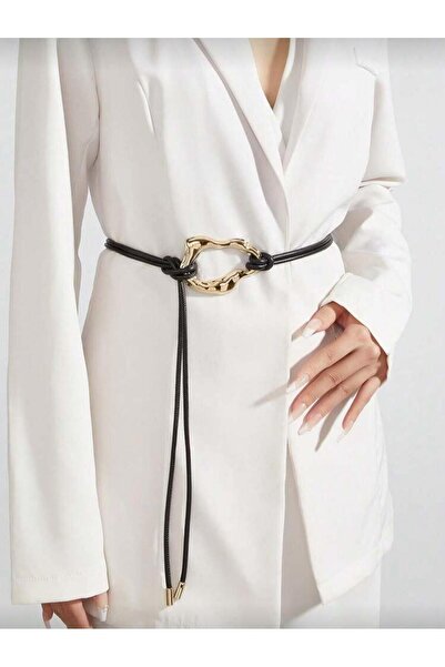 Descoin Cămașă cu curea pentru femei, cu cataramă din aur negru