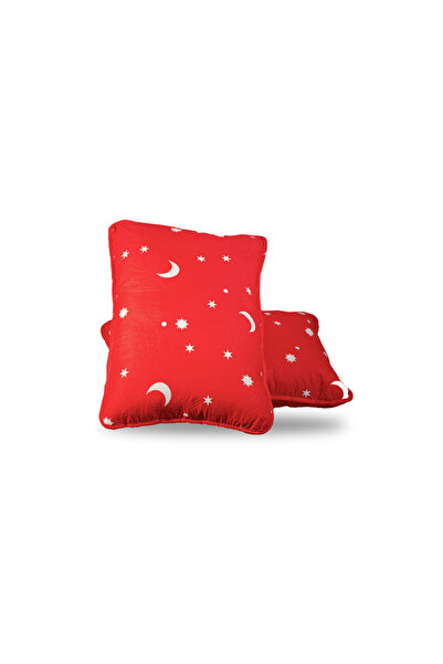 Coneltex Anti-allergic quilted pillow "Moon and Stars" Coneltex, 50 x 70 cm, square, siliconized fiber, red