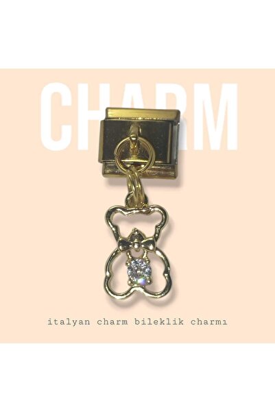 Zeysum سوار من الفولاذ الإيطالي مع حجر متدلي وشكل دمية دب