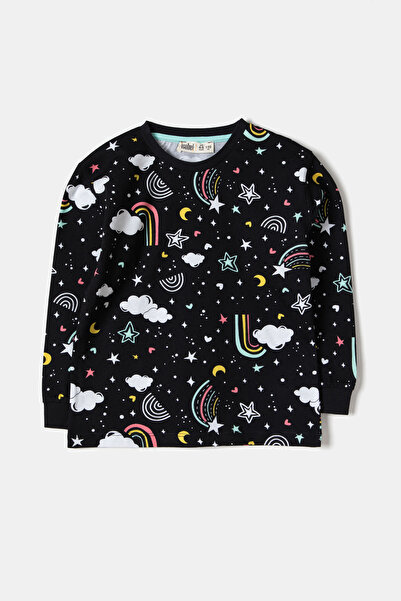 Krazber Erkek Çocuk Pijama Takımı Gökkuşağı Baskılı Uzun Kollu Takım