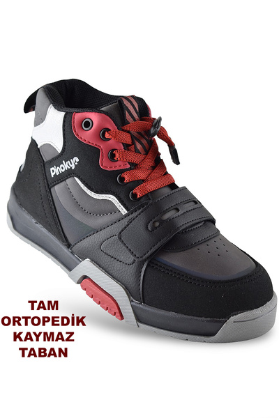 Pinokyo İstanbul Ortopedik Bağcıklı Cırtlı Unisex Çocuk Bot Ayakkabı Kışlık Çocuk Bot