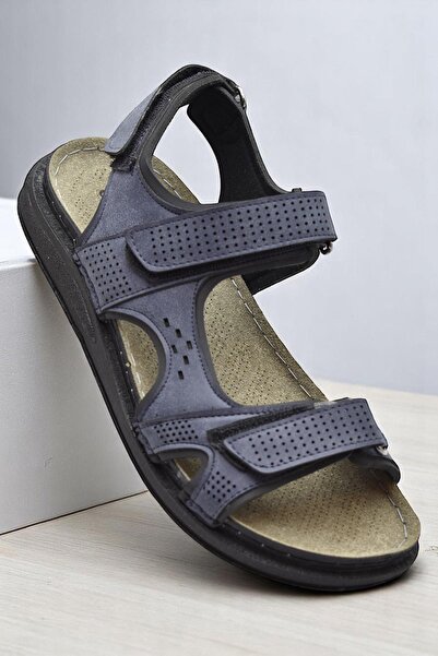 ISPARTALILAR 240105   Orthopedic Sole Men's Sandals Men's Velcro Sandals