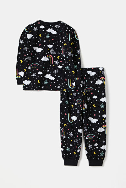Krazber Erkek Çocuk Pijama Takımı Gökkuşağı Baskılı Uzun Kollu Takım