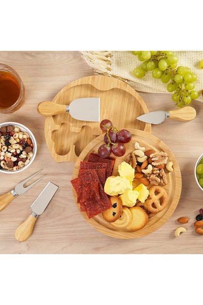 Casena Set servire branzeturi 5 in 1 Cheese Box, bambus, cu accesorii