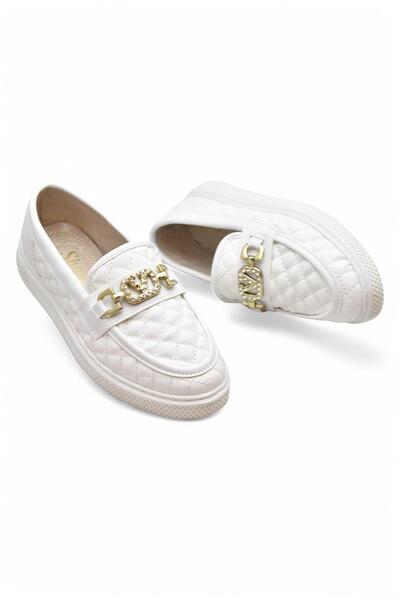 ISPARTALILAR 399 Comfortable Sole Casual Women's Shoes Women's Laofer Shoes Argyle Pattern