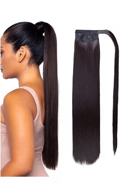 Zeysum Kahverengi At Kuyruğu Saç Bağlamalı Postiş 60 Cm Isıya Dayanıklı