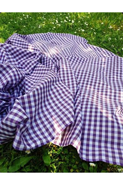 musting Checkered Tablecloth Table Cloth 100% Cotton 170X170 Purple Color