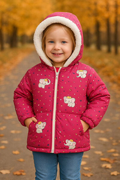minitrends Welsoft Fabric Girl's Coat with Water Air Pusher Inside