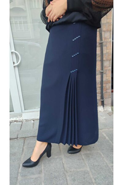 Butik Hijab Plus Size Δερμάτινη Λεπτομερής Φόδρα Πλισέ Πουέρτο Ρίκο Μητρική Φούστα