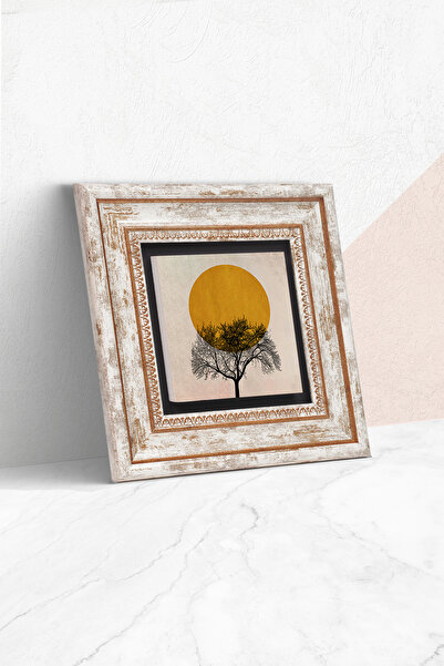 Pinecone Minimalistička uokvirena slika na kamenu zidu – Dekorativna moderna ...