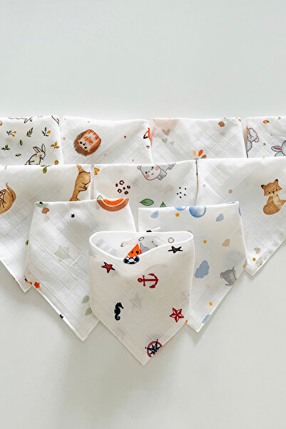 COOLMINIES 8 قطع من قماش الموسلين القطني بنسبة 100% بنمط مختلط للرجال، مريلة ...