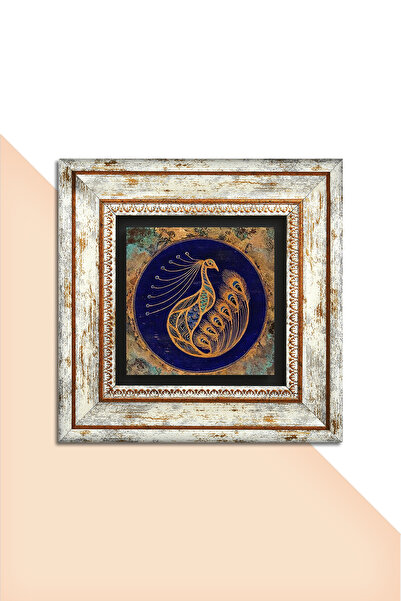 Pinecone Pictură pe perete cu piatră înrămată cu păun – artă modernă decorativă, decor pentru casă și birou | T1-188 |