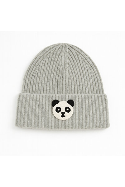 byebruketenci gray beret panda pattern luxury wool hat