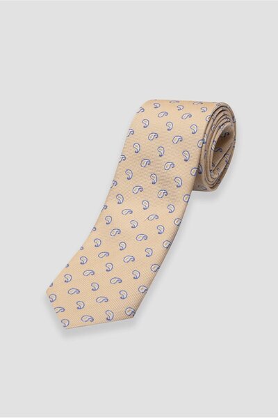 Abbate Краватка 8 см Мікрофібра Поліестер Жовта Чоловіча Краватка з візерунком