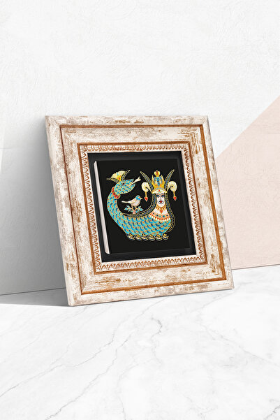 Pinecone Pictură pe perete cu piatră înrămată Şahmeran – Artă modernă decorativă, decor pentru casă și birou | T1-08 |