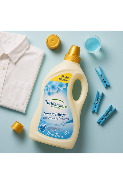 Turkishcare 3L Çamaşır Deterjanı – Beyazlar İçin (Lilyum Kokulu)