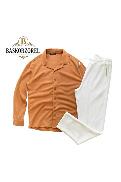 baskor zorel Men's Fitil Detailed Ottoman Shirt-Baggy