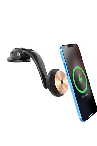 KASEVY Suport Magnetic Smartphone cu Incarcare Wireless, Fast Charger 15 W, Rotatie 360 Grade