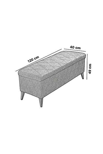 vavonni Sandıklı 120 Cm Nevrür Kapitone Puf Bench Koltuk A Kalite / 11