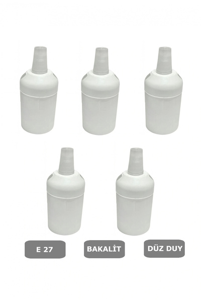 CONANA İtalyan Tip E27 Duy Vidasız Geçmeli Düz Bakalit Beyaz (250V-4A) 5 Adet