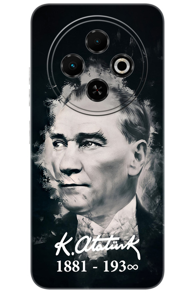 TECNO Spark 30C (KL5/KL5n) Uyumlu Kılıf Desen Baskılı Silikon Mustafa Kemal A...