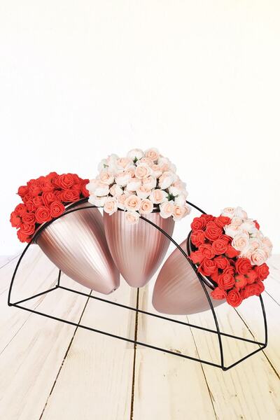 VENON Güven Avize Refülin Saksı 007 ( Rose Saksı )Modern Metal Saksılık Salon Dekor Çiçek Hariç