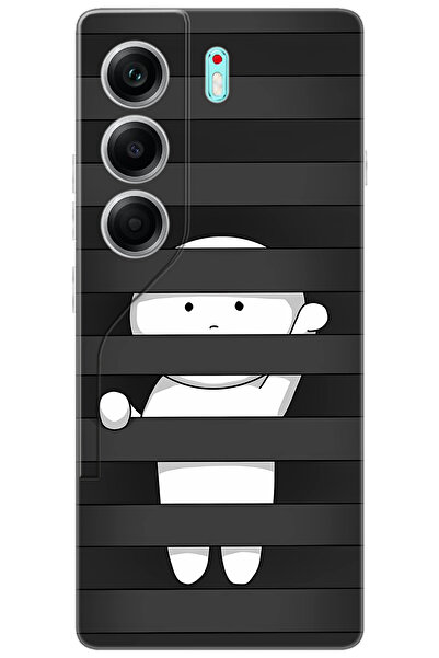 TECNO Camon 40 (CM5) Uyumlu Kılıf Desen Baskılı Silikon Saklanan Karakter STK...