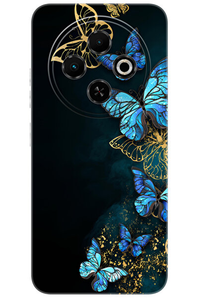 TECNO Spark 30C (KL5/KL5n) Uyumlu Kılıf Desen Baskılı Silikon Kelebekler STK:721 CP-MkG4sZf