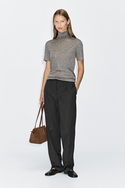 Massimo Dutti Kısa kollu dik yaka t-shirt