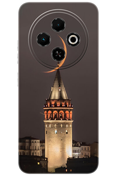 TECNO Spark 30C (KL5/KL5n) Uyumlu Kılıf Desen Baskılı Silikon Galata Kulesi STK:673 CP-I5RDtee