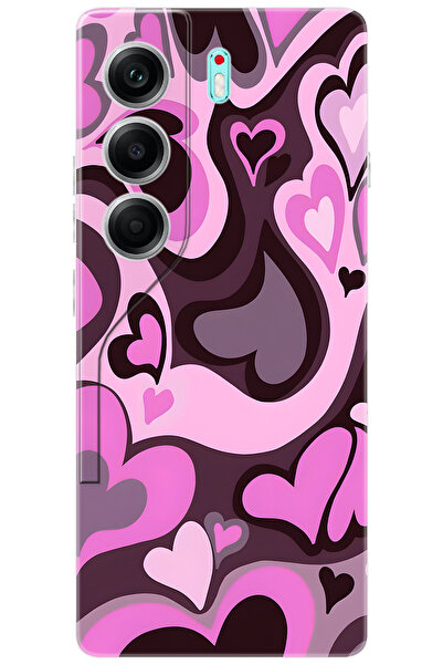 TECNO Camon 40 (CM5) Uyumlu Kılıf Desen Baskılı Silikon Kalp Dalgası STK:724 ...
