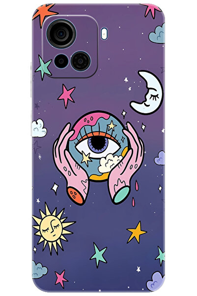 CASPER Via F30 Uyumlu Kılıf Desen Baskılı Silikon Dünya Gözü STK:668 CP-pKmkugx