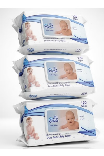 revan مجموعة مناديل مبللة بالماء فقط مكونه من 3 عبوات 3×120(360منديل) صناعة سعودية